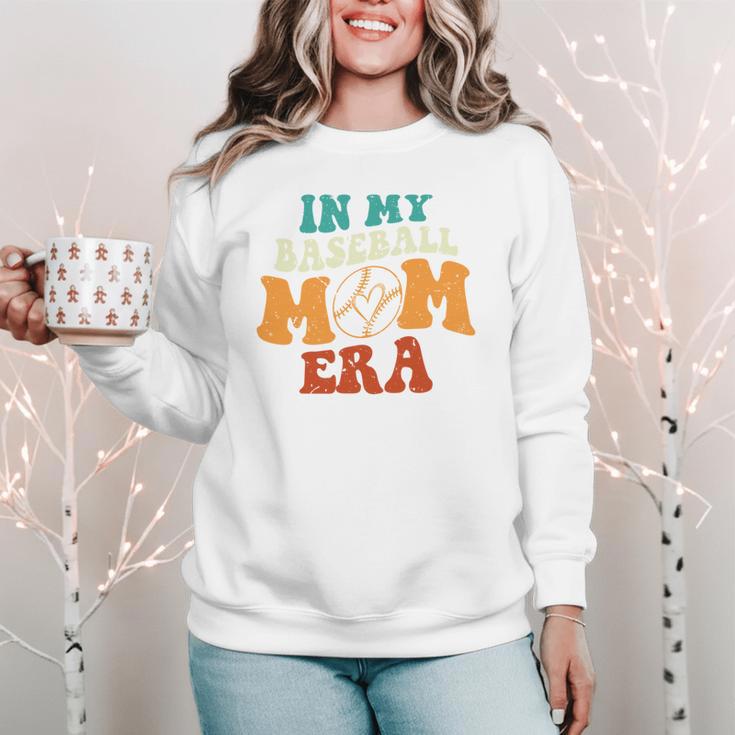 In My Baseball Mom Era Baseball Retro Groovy Mom Women Crewneck Sweatshirt In My Baseball Mom Era Baseball Retro Groovy Mom Women Crewneck Sweatshirt