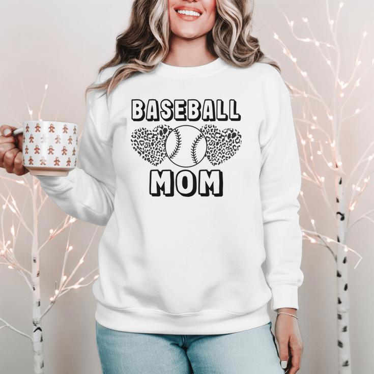 Baseball Mom Leopard Heart Game Day Women Crewneck Sweatshirt Baseball Mom Leopard Heart Game Day Women Crewneck Sweatshirt