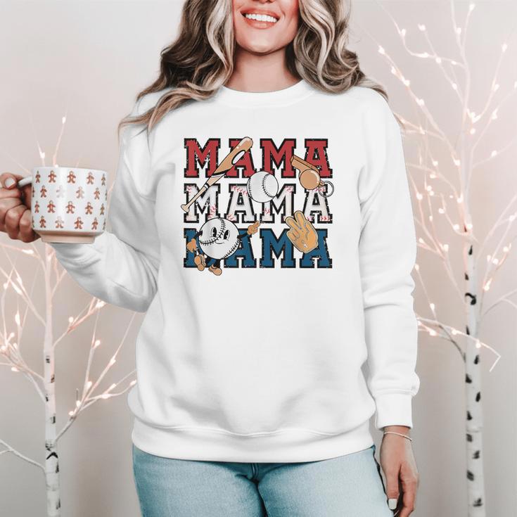 Baseball Mom Baseball Mama Game Day School Sport Women Crewneck Sweatshirt