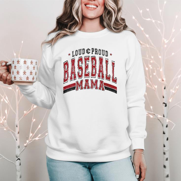 Baseball Mom Baseball Mama Mother's Day Red Loud Proud Women Crewneck Sweatshirt Baseball Mom Baseball Mama Mother's Day Red Loud Proud Women Crewneck Sweatshirt
