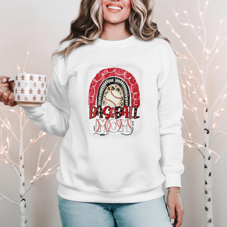 Baseball Mom Rainbow Boho Mommy Premium Women Crewneck Sweatshirt