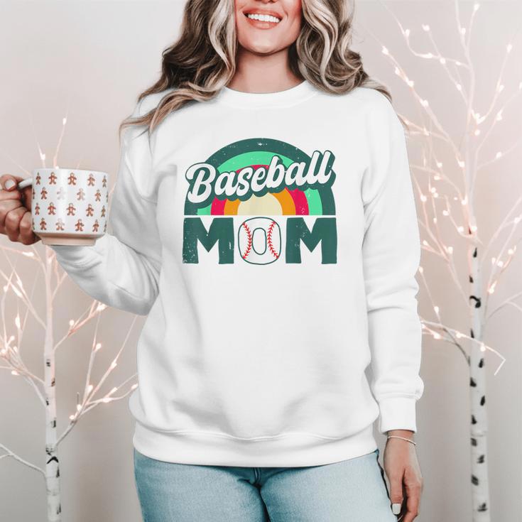 Baseball Mom Rainbow Game Day Women Crewneck Sweatshirt Baseball Mom Rainbow Game Day Women Crewneck Sweatshirt