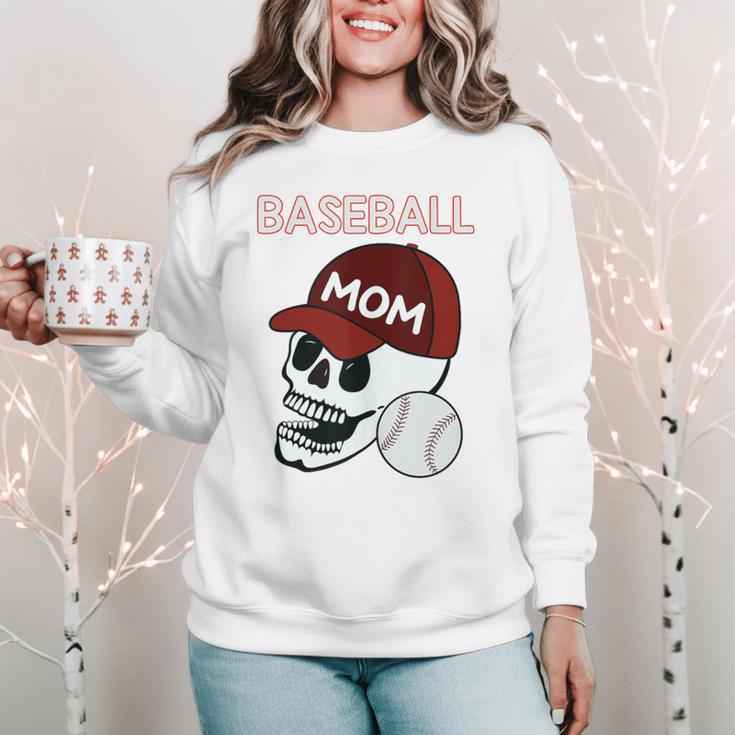 Baseball Mom Skull Sports Skeleton Women Crewneck Sweatshirt Baseball Mom Skull Sports Skeleton Women Crewneck Sweatshirt
