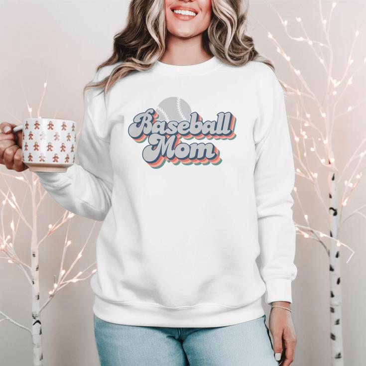 Baseball Mom Sporty Retro Baseball Team Momma Gray Women Crewneck Sweatshirt Baseball Mom Sporty Retro Baseball Team Momma Gray Women Crewneck Sweatshirt