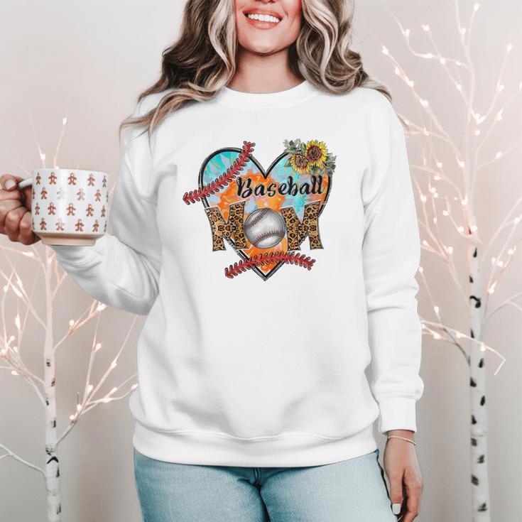 Baseball Mom Valentine Leopard Heart Softball Mother's Day Women Crewneck Sweatshirt Baseball Mom Valentine Leopard Heart Softball Mother's Day Women Crewneck Sweatshirt