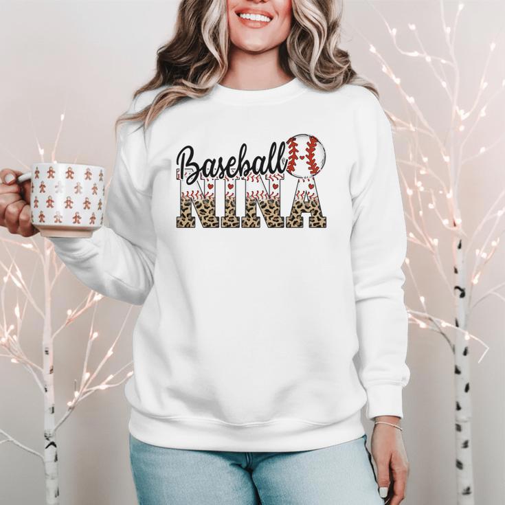 Baseball Nina Women BallPark Nina Baseball Mom Mother's Day Women Crewneck Sweatshirt