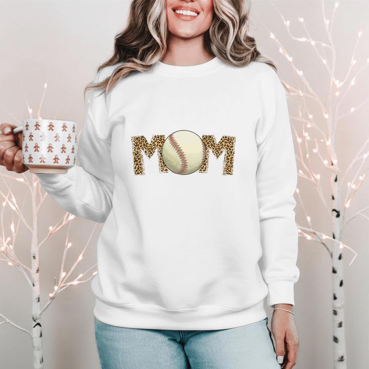 Cute Baseball Mom Leopard Print Mom For Mother's Day Women Crewneck Sweatshirt Cute Baseball Mom Leopard Print Mom For Mother's Day Women Crewneck Sweatshirt
