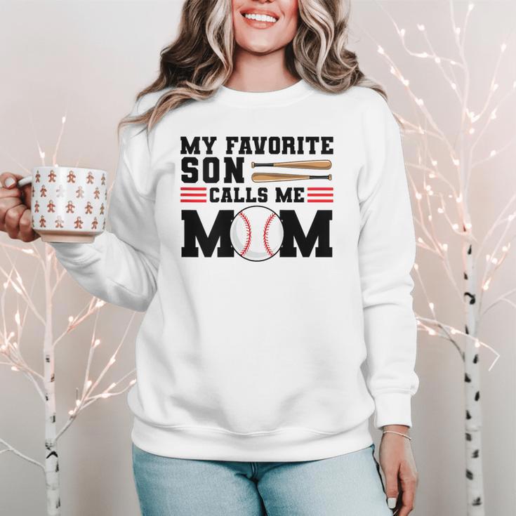 My Favorite Son Calls Me Mom Baseball Mom Women Crewneck Sweatshirt My Favorite Son Calls Me Mom Baseball Mom Women Crewneck Sweatshirt