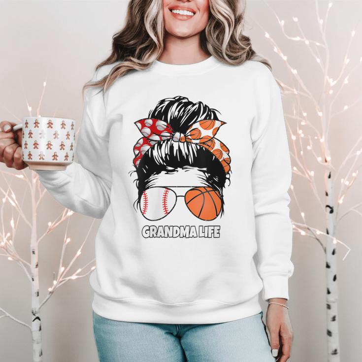 Grandma Life Basketball And Baseball Mom Funny Women Crewneck Sweatshirt Grandma Life Basketball And Baseball Mom Funny Women Crewneck Sweatshirt