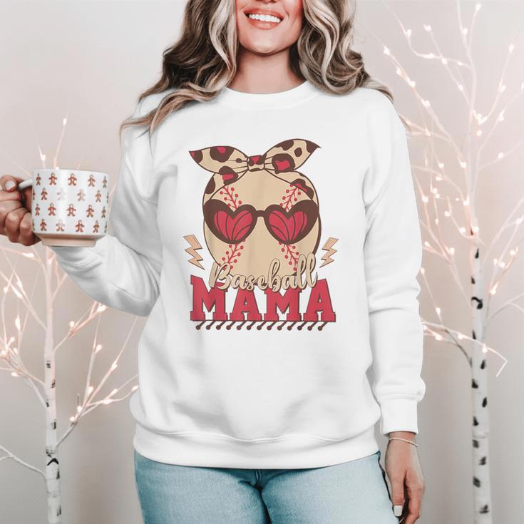 Heart Glasses Baseball Mama Baseball Mom Mother's Day Women Crewneck Sweatshirt Heart Glasses Baseball Mama Baseball Mom Mother's Day Women Crewneck Sweatshirt