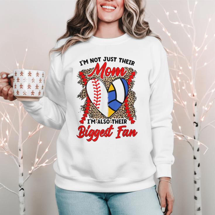 I'm Their Biggest Fan Volleyball Baseball Mom Women Crewneck Sweatshirt I'm Their Biggest Fan Volleyball Baseball Mom Women Crewneck Sweatshirt
