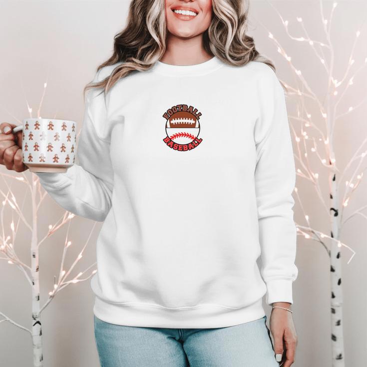 I'm A Proud Mom Football Baseball Mom Women Crewneck Sweatshirt