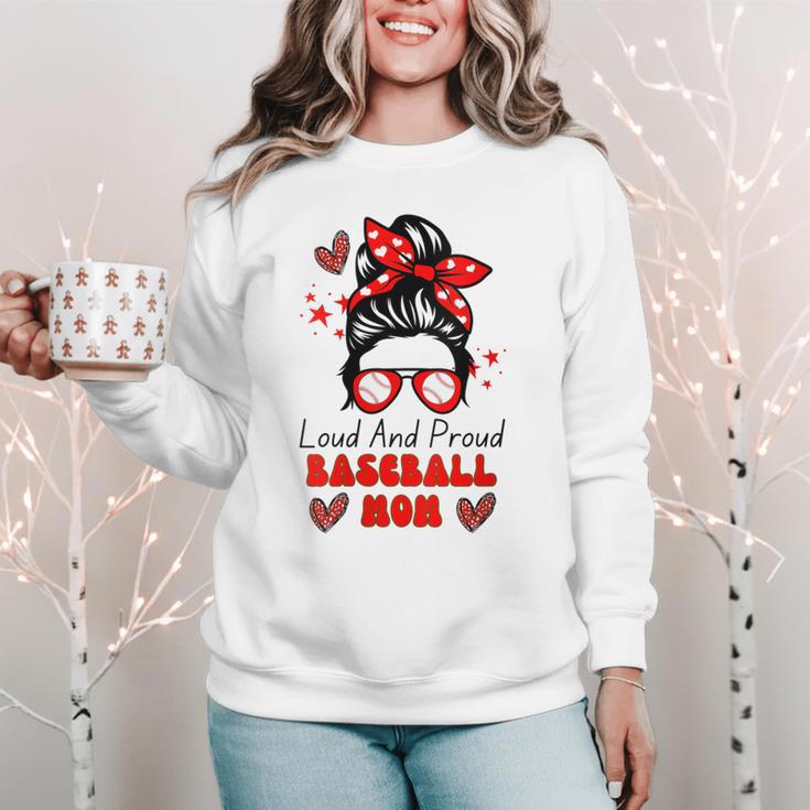 Loud And Proud Baseball Mom Messy Bun Leopard Mother Day Women Crewneck Sweatshirt Loud And Proud Baseball Mom Messy Bun Leopard Mother Day Women Crewneck Sweatshirt