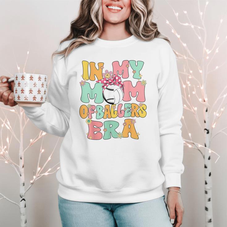 In My Mom Of Ballers Era Groovy Volleyball Baseball Mom Cute Women Crewneck Sweatshirt In My Mom Of Ballers Era Groovy Volleyball Baseball Mom Cute Women Crewneck Sweatshirt