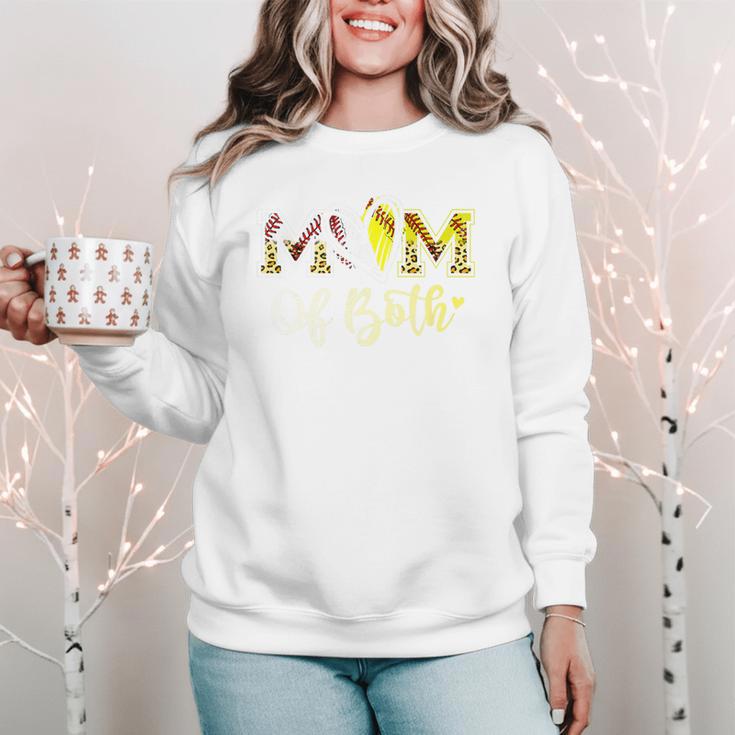 Mom Of Both Softball Baseball Mom Premium Women Crewneck Sweatshirt Mom Of Both Softball Baseball Mom Premium Women Crewneck Sweatshirt