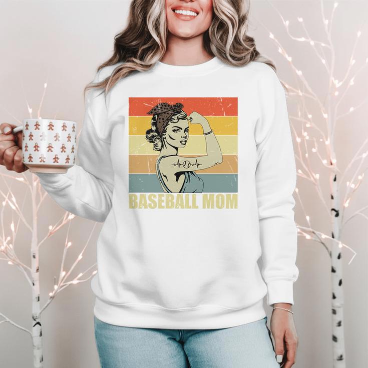Retro Baseball Mom Sport Lover Vintage Women Crewneck Sweatshirt Retro Baseball Mom Sport Lover Vintage Women Crewneck Sweatshirt