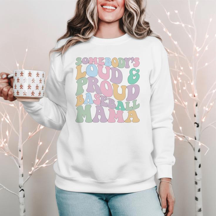 Somebody's Loud & Proud Baseball Mom Mama Sport Cute Women Crewneck Sweatshirt