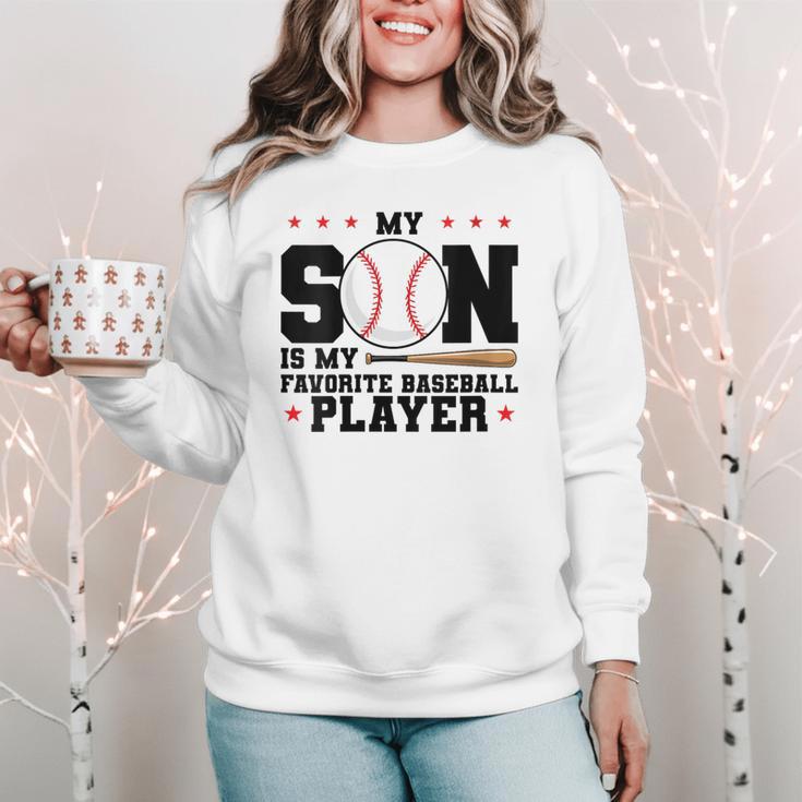 My Son Is My Favorite Baseball Player Baseball Mom Women Crewneck Sweatshirt My Son Is My Favorite Baseball Player Baseball Mom Women Crewneck Sweatshirt