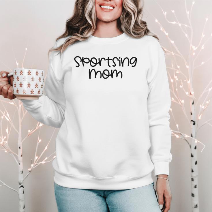 Sportsing Mom Sports Mom Baseball Mom Football Mom Women Crewneck Sweatshirt