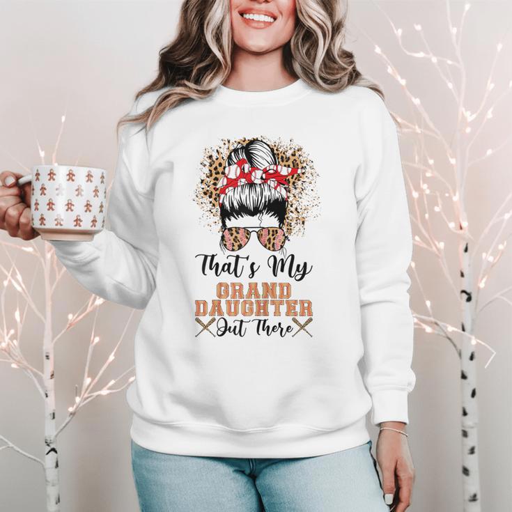 That's My Granddaughter Out There Baseball Mom Mother's Day Women Crewneck Sweatshirt