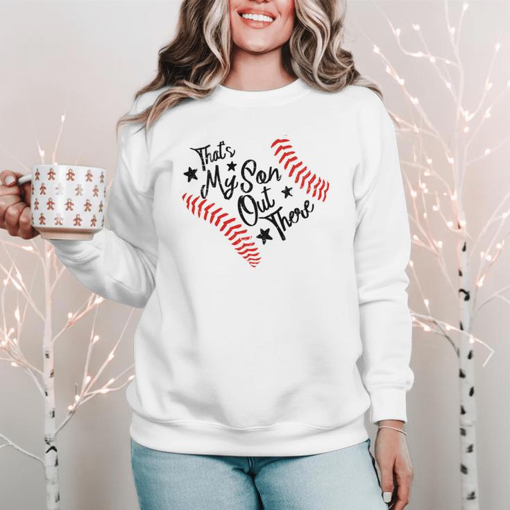 That's My Son Out There Baseball Mom Heart Mom Life Women Crewneck Sweatshirt That's My Son Out There Baseball Mom Heart Mom Life Women Crewneck Sweatshirt