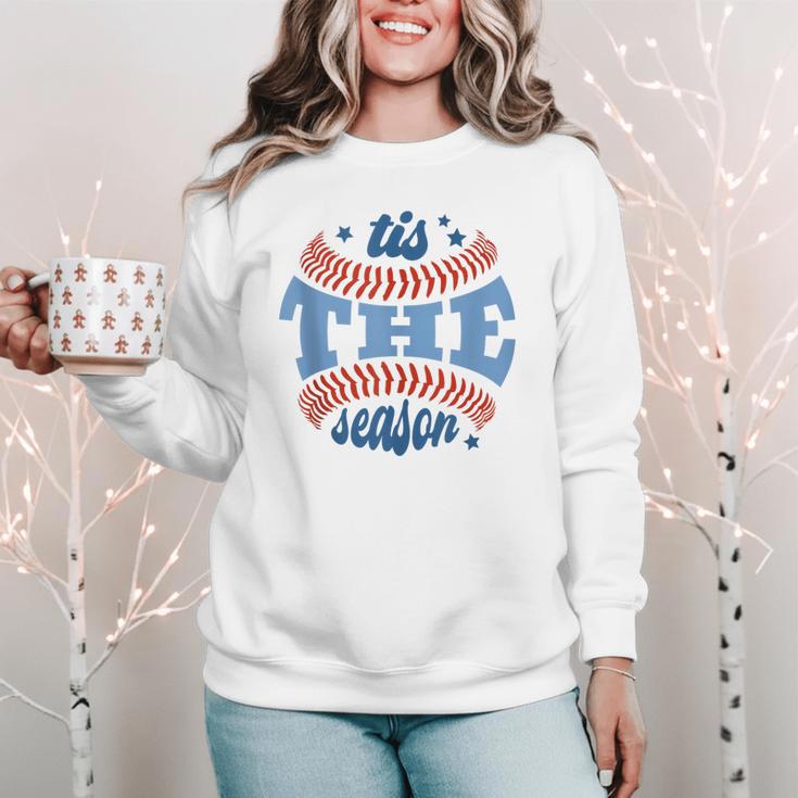 Tis The Season Baseball Mom Enthusiast Joy Women Crewneck Sweatshirt Tis The Season Baseball Mom Enthusiast Joy Women Crewneck Sweatshirt