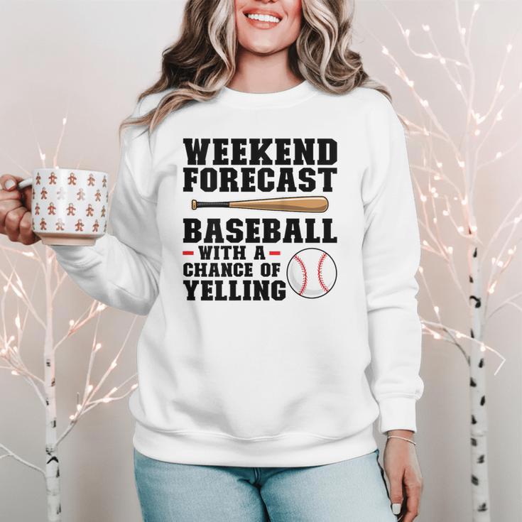 Weekend Forecast Baseball Baseball Mom Women Crewneck Sweatshirt