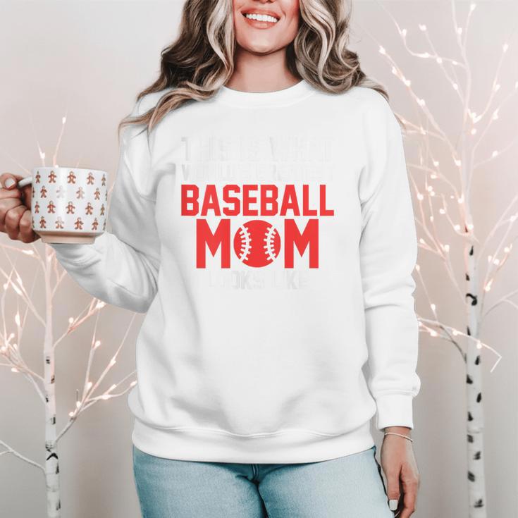 This Is What World's Greatest Baseball Mom Baseball Women Crewneck Sweatshirt
