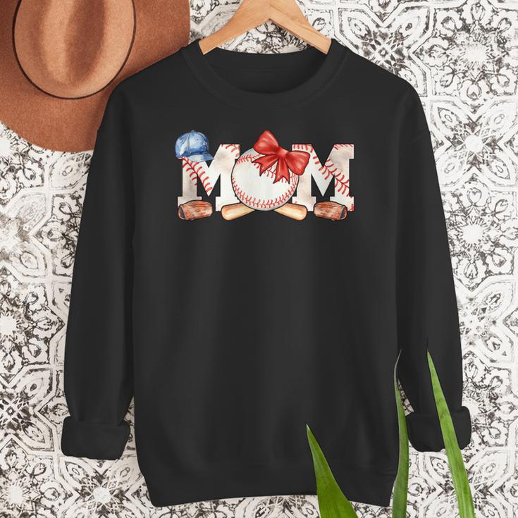 Ball Mom Bow Tie Baseball Mom Women Crewneck Sweatshirt Ball Mom Bow Tie Baseball Mom Women Crewneck Sweatshirt