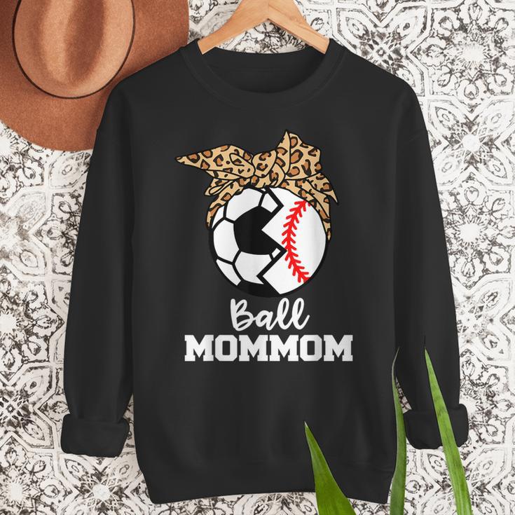 Ball MomMom Soccer Baseball Mom Mom Women Crewneck Sweatshirt Ball MomMom Soccer Baseball Mom Mom Women Crewneck Sweatshirt