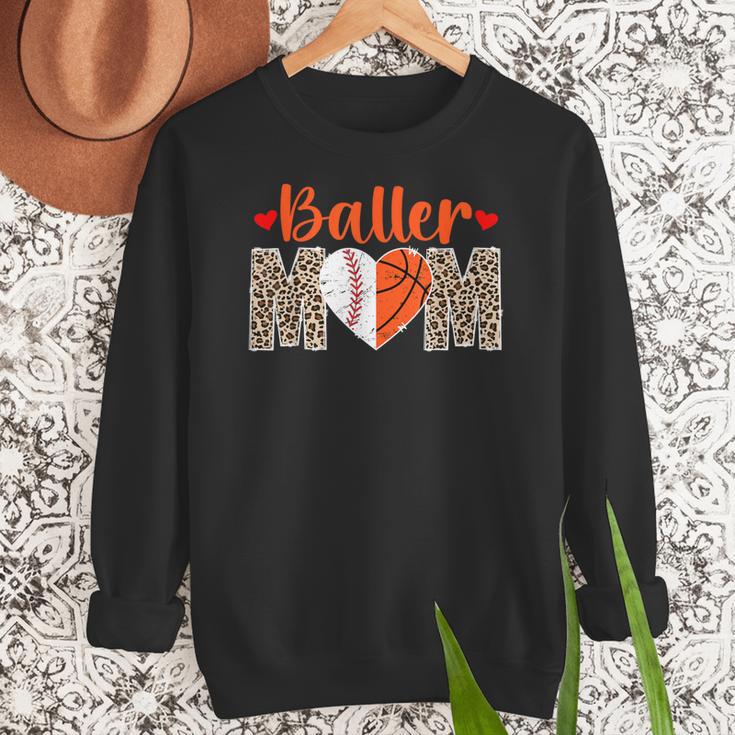 Baller Mom Leopard Basketball Baseball Mom Women Crewneck Sweatshirt Baller Mom Leopard Basketball Baseball Mom Women Crewneck Sweatshirt