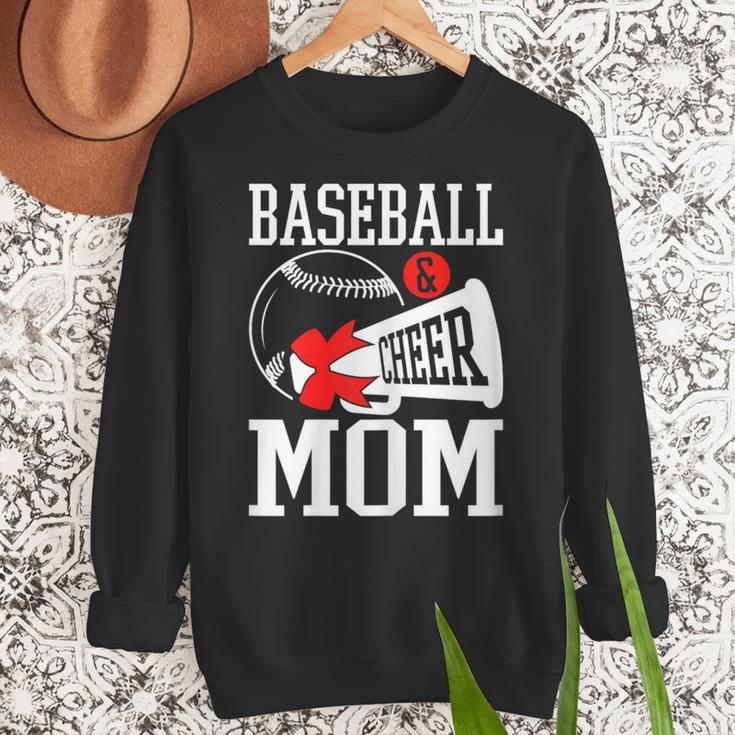 Baseball Cheer Mom Cheerleading Cheerleader Baseball Mom Women Crewneck Sweatshirt