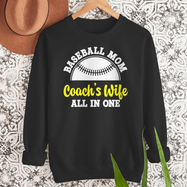 Baseball Mom Coach's Wife All In One Sports Player Coach Women Crewneck Sweatshirt