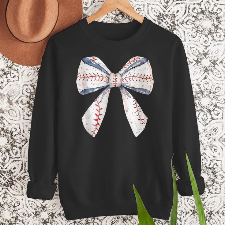 Baseball Mom Coquette Bow Baseball Mama Women Crewneck Sweatshirt Baseball Mom Coquette Bow Baseball Mama Women Crewneck Sweatshirt