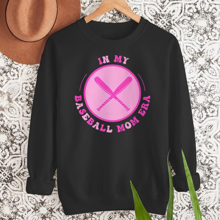 In My Baseball Mom Era Retro Game Day Mom Era 2 Sides Women Crewneck Sweatshirt