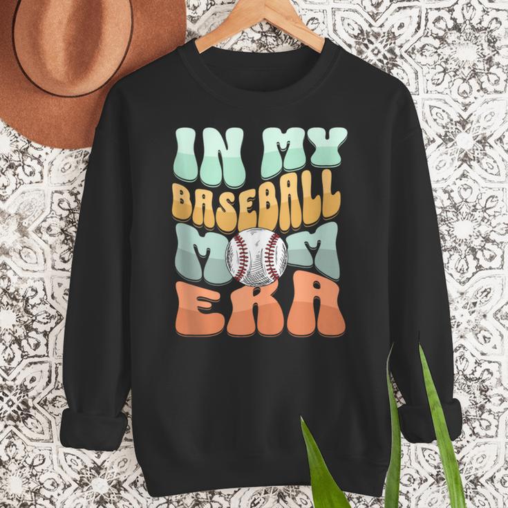 In My Baseball Mom Era Retro Groovy Style Sports Mama Women Crewneck Sweatshirt In My Baseball Mom Era Retro Groovy Style Sports Mama Women Crewneck Sweatshirt