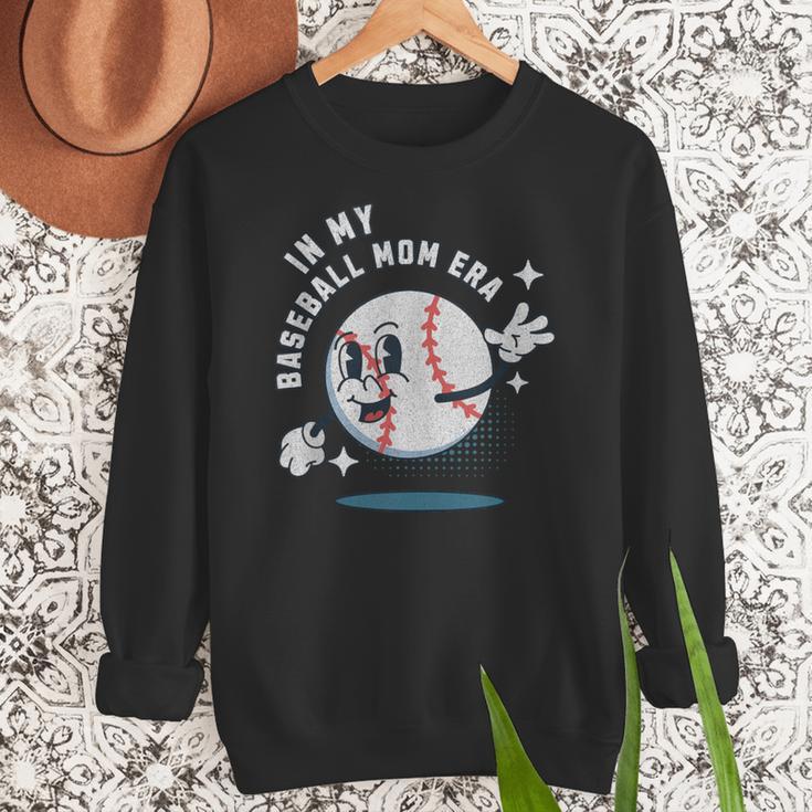 In My Baseball Mom Era Retro Baseball Mom Home Runs Women Crewneck Sweatshirt