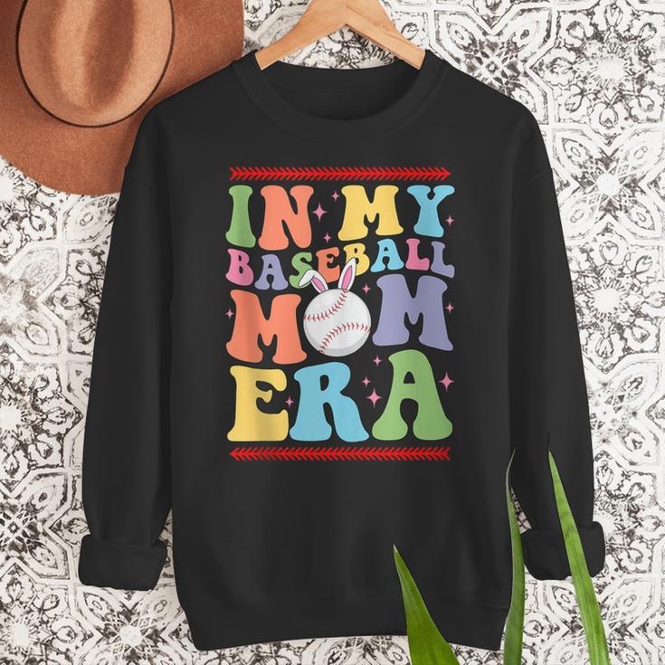 In My Baseball Mom Era Tee Bunny Ears Rabbit Baseball Women Crewneck Sweatshirt