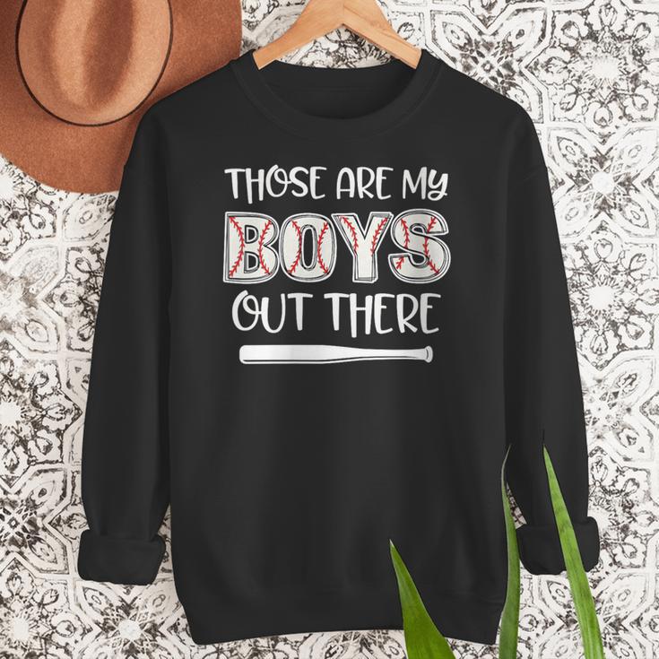 Baseball Mom And Grandma Those Are My Boys Baseball Game Women Crewneck Sweatshirt Baseball Mom And Grandma Those Are My Boys Baseball Game Women Crewneck Sweatshirt