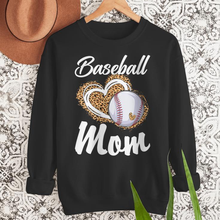 Baseball Mom Grandma Leopard Baseball Lover Fan Women Crewneck Sweatshirt Baseball Mom Grandma Leopard Baseball Lover Fan Women Crewneck Sweatshirt