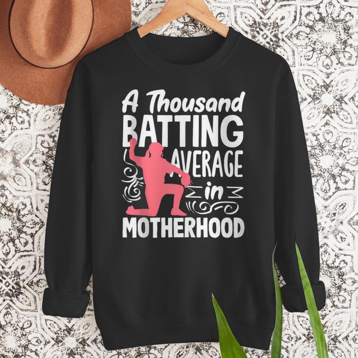 Baseball Mom Heart Ball Graphic Mother's Day Women Crewneck Sweatshirt
