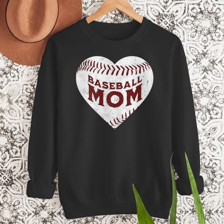 Baseball Mom Heart Love Mother's Day Game Day Support Women Crewneck Sweatshirt Baseball Mom Heart Love Mother's Day Game Day Support Women Crewneck Sweatshirt
