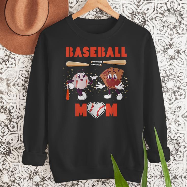 Baseball Mom Heart Baseball Mama Mother's Day Women Crewneck Sweatshirt Baseball Mom Heart Baseball Mama Mother's Day Women Crewneck Sweatshirt