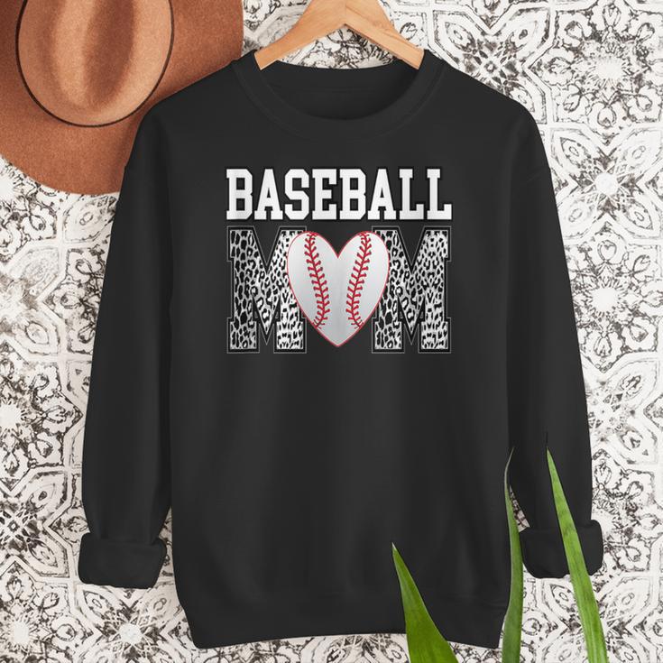 Baseball Mom Heart Sports Mom Women Crewneck Sweatshirt
