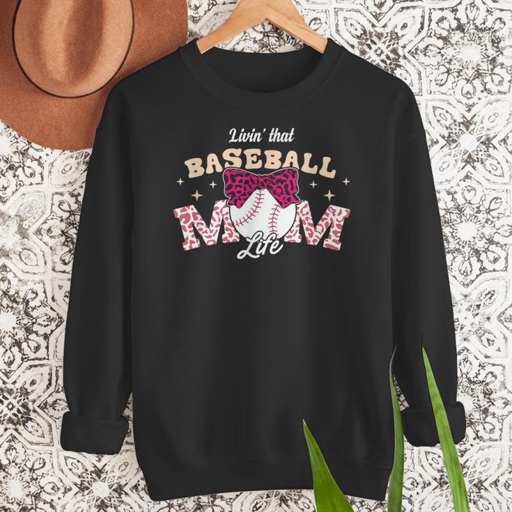 Baseball Mom Livin That Baseball Mom Life Women Crewneck Sweatshirt Baseball Mom Livin That Baseball Mom Life Women Crewneck Sweatshirt