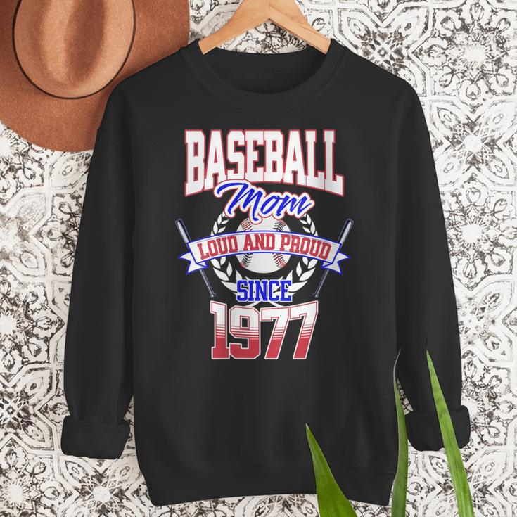 Baseball Mom Loud & Proud Since 1977 Women Crewneck Sweatshirt Baseball Mom Loud & Proud Since 1977 Women Crewneck Sweatshirt