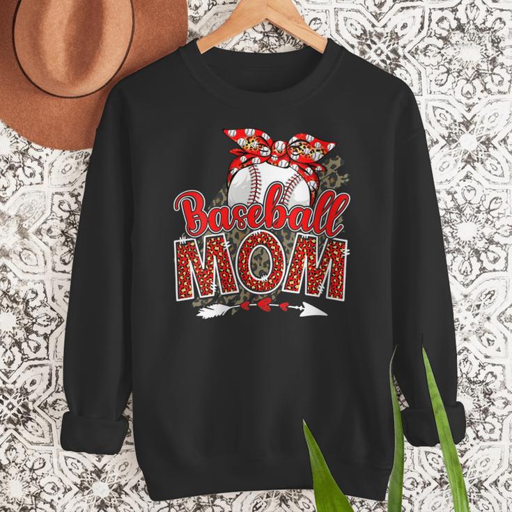 Baseball Mom Mama Mother's Day Leopard Sport Mom Mama Women Crewneck Sweatshirt Baseball Mom Mama Mother's Day Leopard Sport Mom Mama Women Crewneck Sweatshirt
