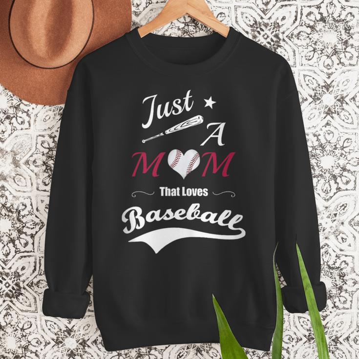 Baseball Mom Sayings Just A Mom That Loves Baseball Women Crewneck Sweatshirt Baseball Mom Sayings Just A Mom That Loves Baseball Women Crewneck Sweatshirt