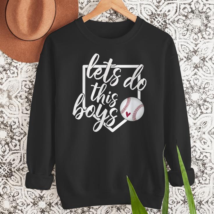 Baseball Mom Shirt Baseball Let's Do This Boys Women Crewneck Sweatshirt
