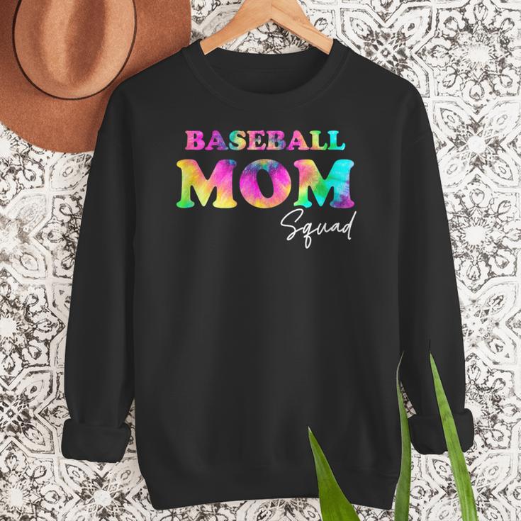 Baseball Mom Squad Tie Dye Cute Ball Mom Women Crewneck Sweatshirt